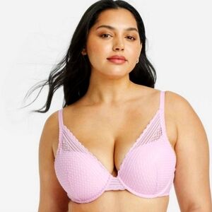 Auden Women's Tidal Flow Plunge Lace Push-Up Bra- NWT